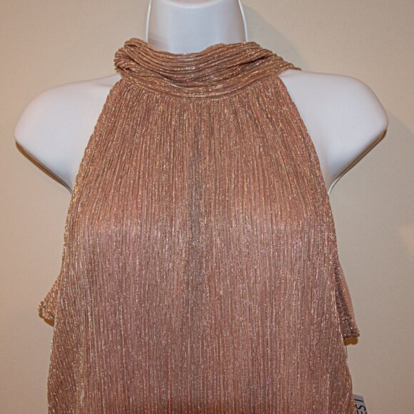 New with Tags Nine West Metallic Pink Halter top Size Med - Picture 2 of 4